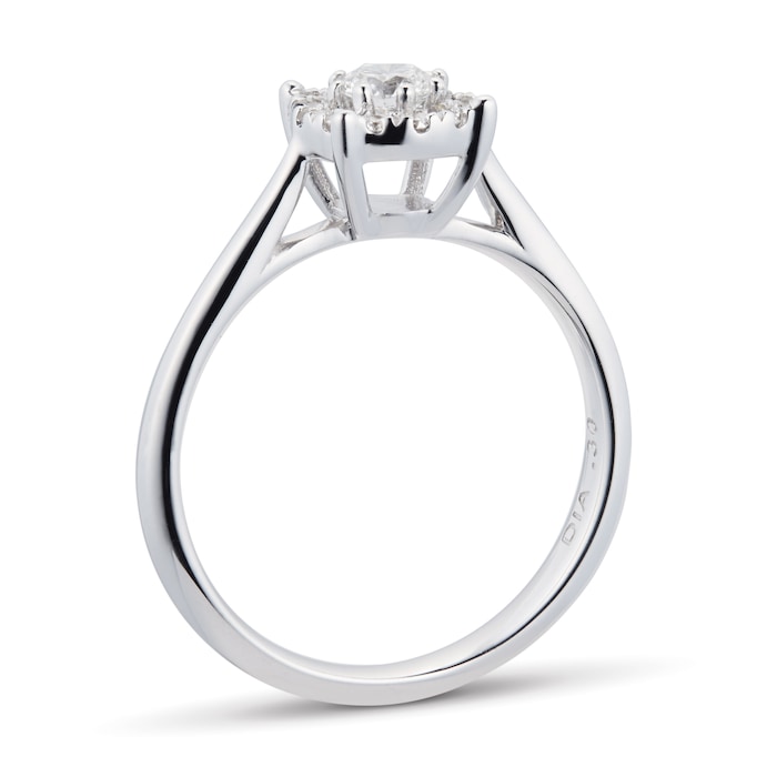 Goldsmiths Brilliant Cut 0.30 Carat Solitaire Diamond Ring In 9 Carat White Gold