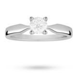 Goldsmiths Brilliant Cut 0.40 Carat Solitaire Diamond Ring Set In 9 Carat White Gold - Ring Size O