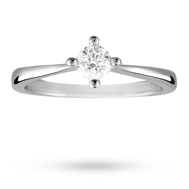 Goldsmiths Brilliant Cut 0.25 Carat Solitaire Diamond Ring In 9 Carat White Gold