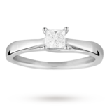 Goldsmiths Princess Cut 0.30 Carat Solitaire Diamond Ring In Platinum