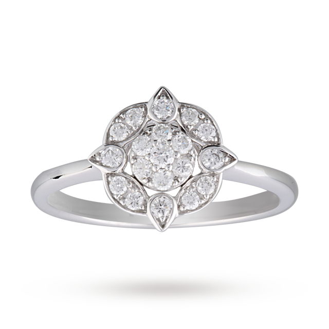 Goldsmiths Brilliant Cut 0.25 Carat Total Weight Diamond Heritage Ring