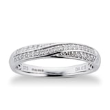 Goldsmiths Princess And Brilliant Cut 0.76 Carat Total Weight Diamond Bridal Set In 9 Carat White Gold - Ring Size J