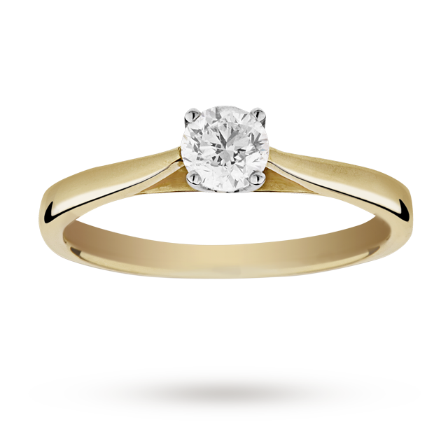 Mappin & Webb Solitaire Brilliant Cut 0.50 Carat Diamond Ring Set In 18 Carat Yellow Gold Mappin & Webb Solitaire Brilliant Cut 0.50 Carat Diamond Ring Set In 18 Carat Yellow Gold