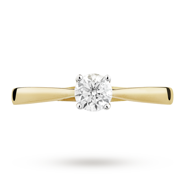 Mappin & Webb Solitaire Brilliant Cut 0.50 Carat Diamond Ring Set In 18 Carat Yellow Gold