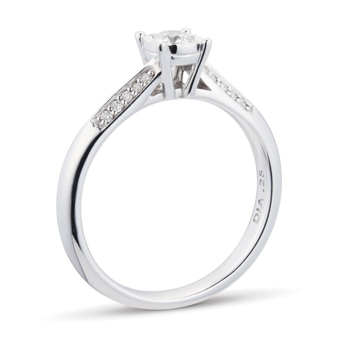 Goldsmiths 9 Carat White Gold 0.25 Carat Diamond Twist Engagement Ring