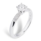 Goldsmiths 9 Carat White Gold 0.25 Carat Diamond Twist Engagement Ring - Ring Size L