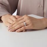 Goldsmiths 9 Carat White Gold 0.18 Carat Diamond Crossover Engagement Ring - Ring Size O