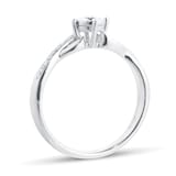 Goldsmiths 9 Carat White Gold 0.18 Carat Diamond Crossover Engagement Ring - Ring Size K