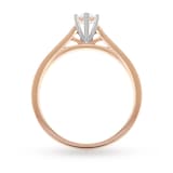 Goldsmiths Brilliant Cut 0.33 Total Carat Weight Solitaire And Diamond Set Shoulders Ring Set In 18 Carat Rose Gold