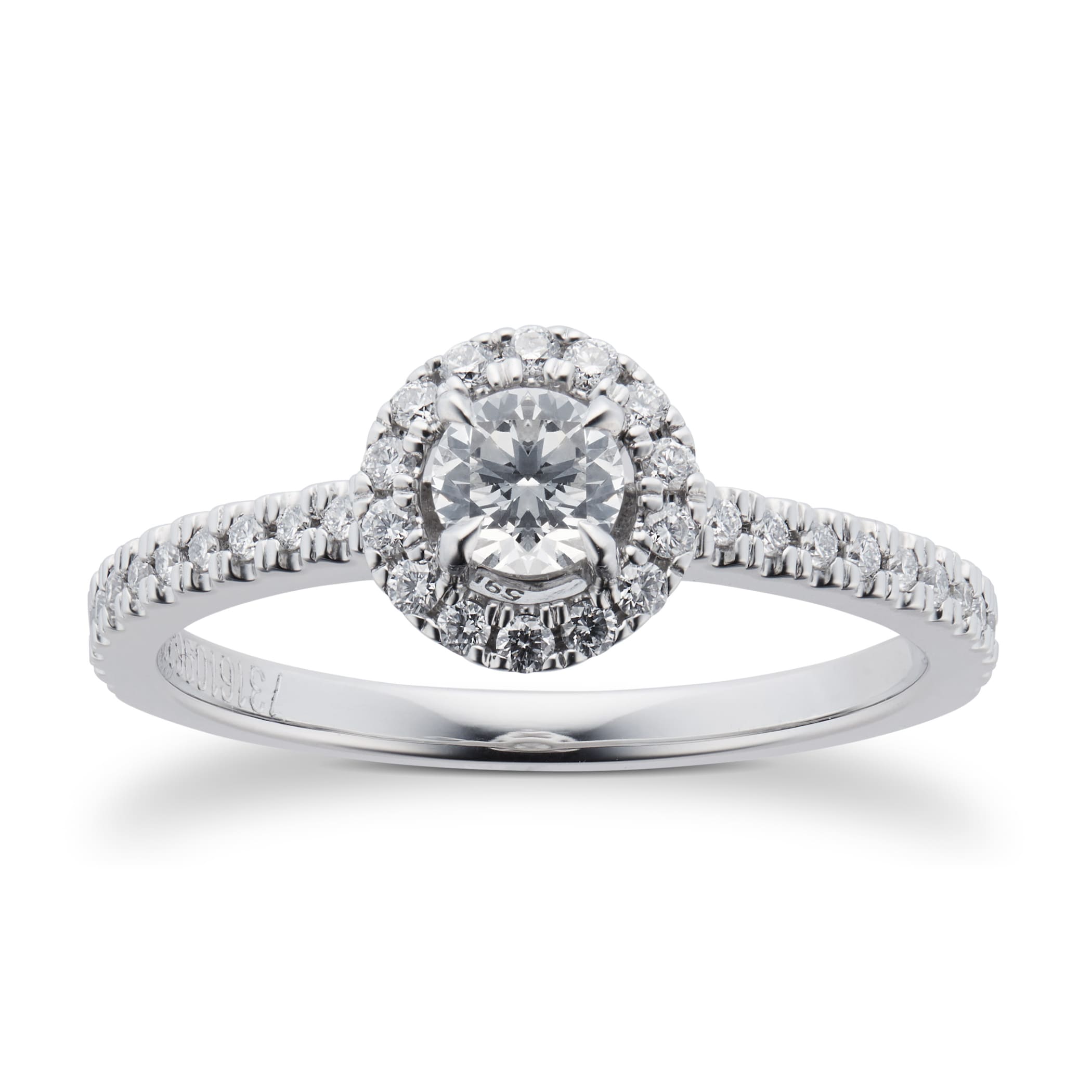 Mappin & Webb Amelia Engagement Ring With Diamond Band 0.50 Carat Total Weight Mappin & Webb Amelia Engagement Ring With Diamond Band 0.50 Carat Total Weight