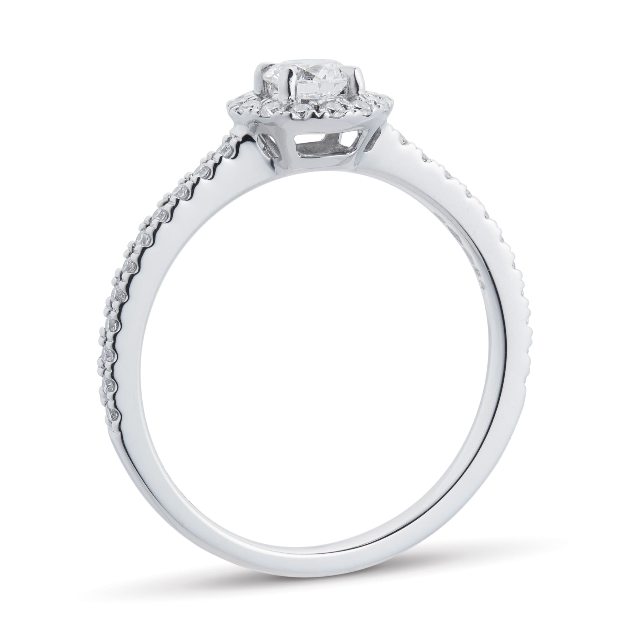 Mappin & Webb Amelia Engagement Ring With Diamond Band 0.50 Carat Total Weight Mappin & Webb Amelia Engagement Ring With Diamond Band 0.50 Carat Total Weight