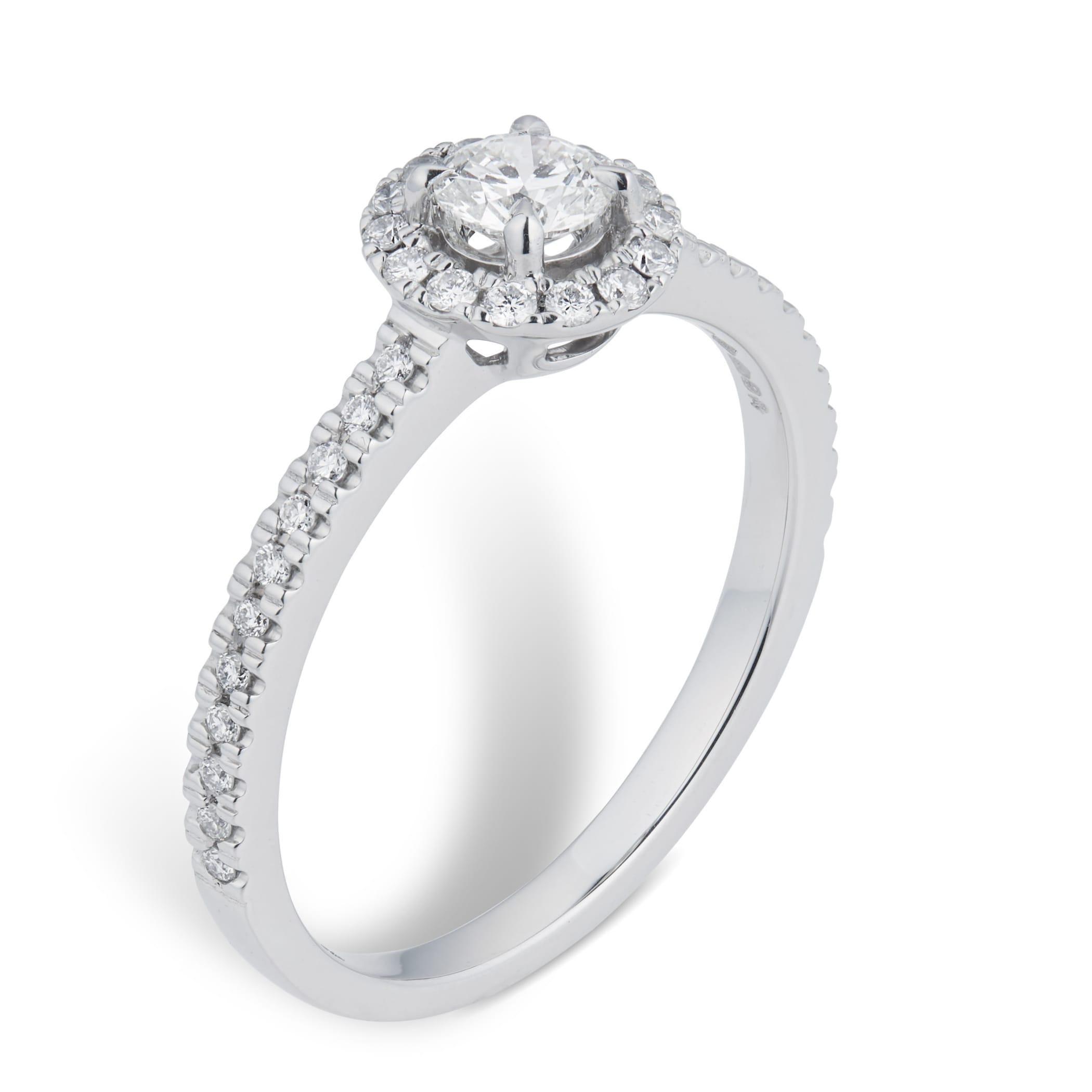 Mappin & Webb Amelia Engagement Ring With Diamond Band 0.50 Carat Total Weight Mappin & Webb Amelia Engagement Ring With Diamond Band 0.50 Carat Total Weight