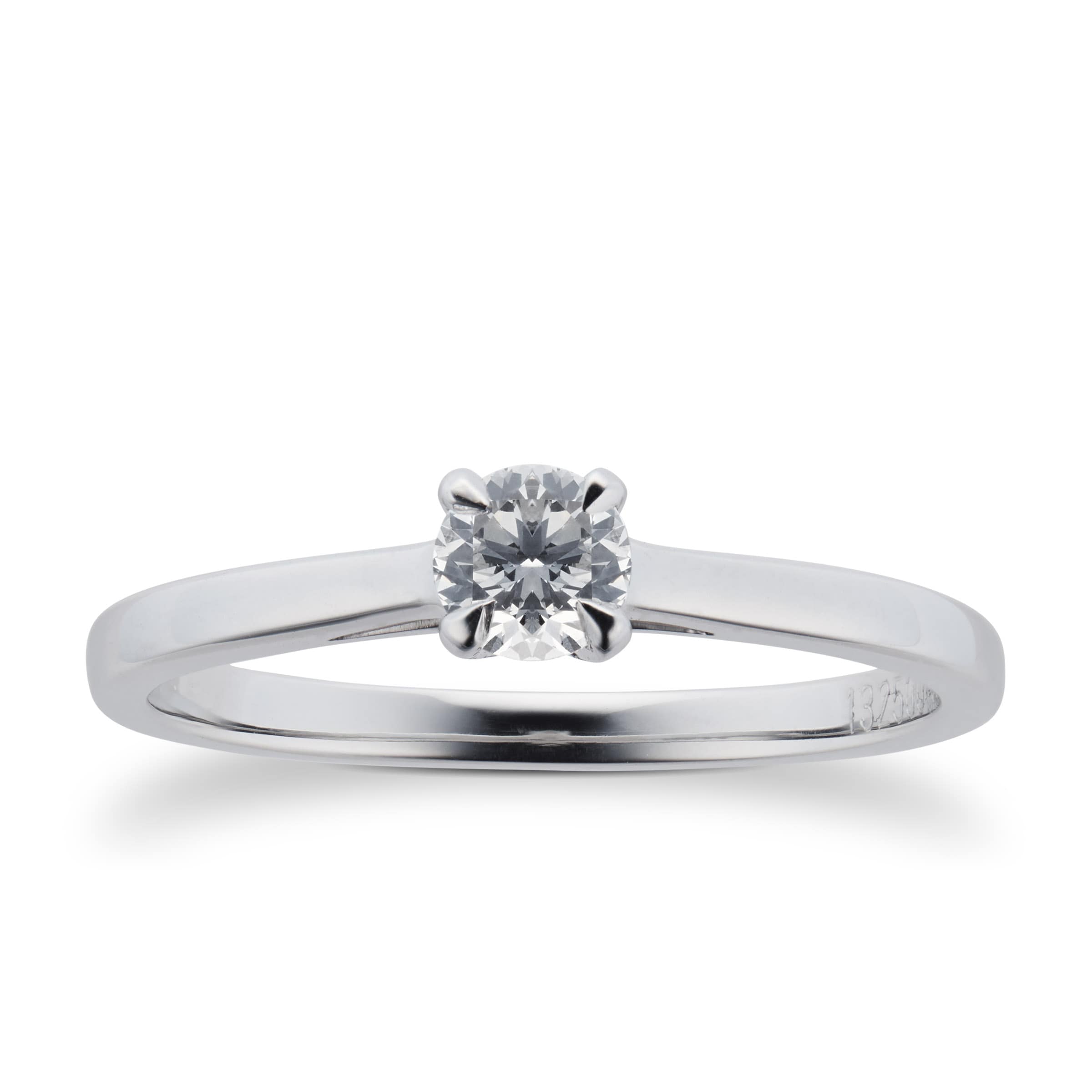 Belvedere Platinum 0.33ct Diamond Engagement Ring - Ring Size O