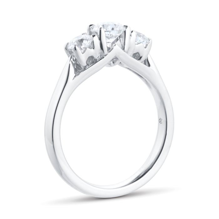 Mappin & Webb Ena Harkness Three Stone Platinum 0.90cttw Diamond Engagement Ring
