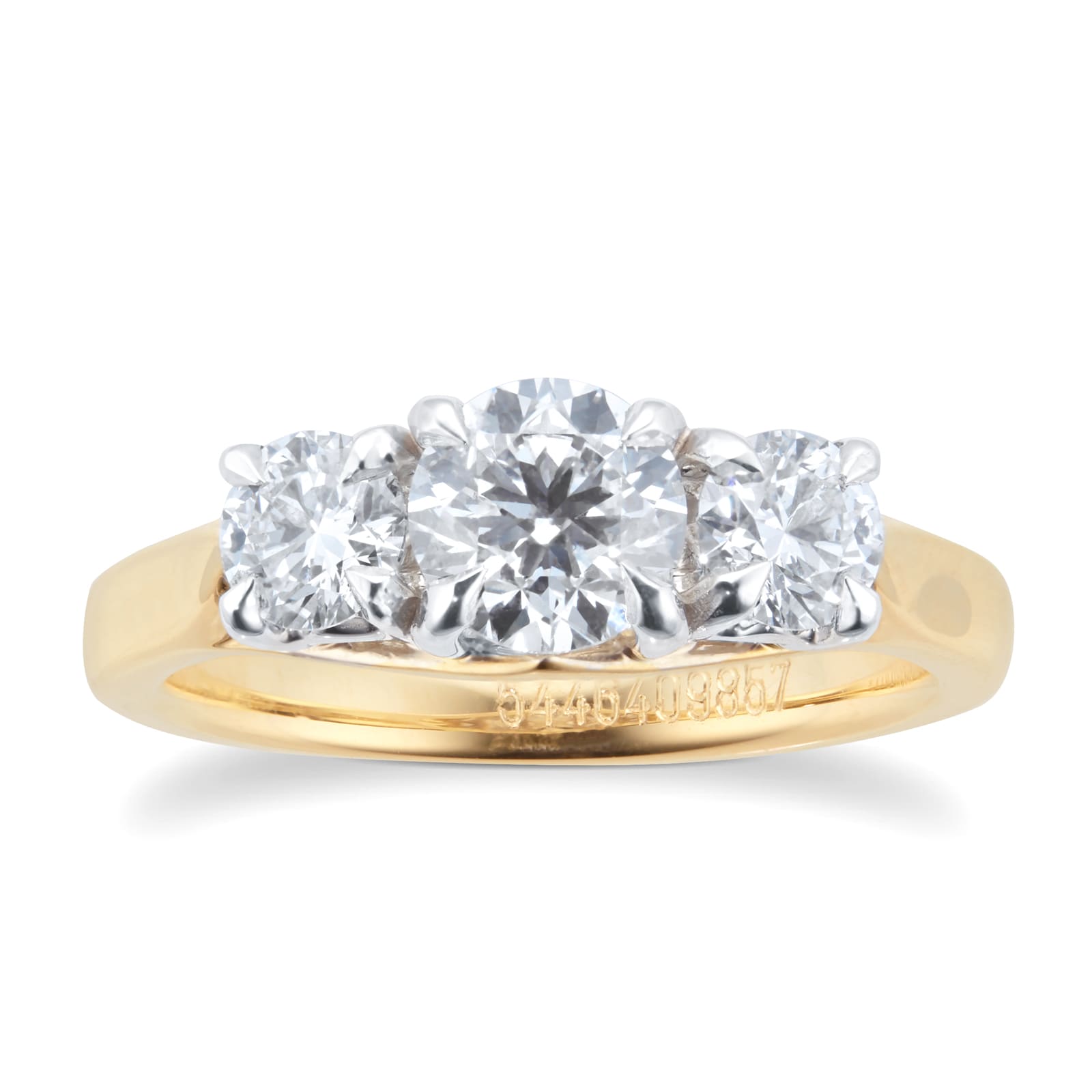 Mappin & Webb Ena Harkness Three Stone 18ct Yellow Gold 1.20cttw Diamond Engagement Ring Mappin & Webb Ena Harkness Three Stone 18ct Yellow Gold 1.20cttw Diamond Engagement Ring