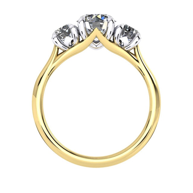 Mappin & Webb Ena Harkness Three Stone 18ct Yellow Gold 1.60cttw Diamond Engagement Ring - Ring Size M