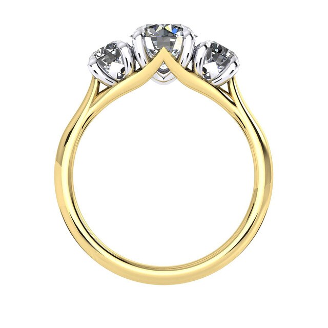 Mappin & Webb Ena Harkness Three Stone 18ct Yellow Gold 1.60cttw Diamond Engagement Ring - Ring Size M