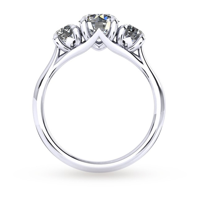 Mappin & Webb Ena Harkness Three Stone Platinum 1.60cttw Diamond Engagement Ring