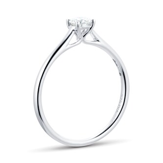 Goldsmiths Brilliant Cut 0.25ct 4 Claw Diamond Solitaire Ring In 9ct White Gold
