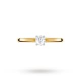 Goldsmiths Brilliant Cut 0.25ct 4 Claw Diamond Solitaire Ring In 9ct Yellow Gold