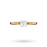 Goldsmiths Brilliant Cut 0.33ct 4 Claw Diamond Solitaire Ring In 9ct Yellow Gold