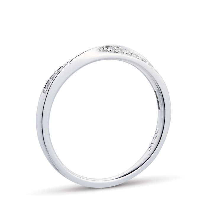 Goldsmiths 9ct White Gold Multistone Diamond Bridal Set - Ring Size P