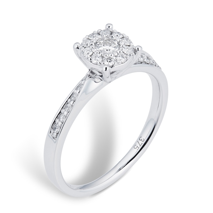 Goldsmiths 9ct White Gold Multistone Diamond Bridal Set