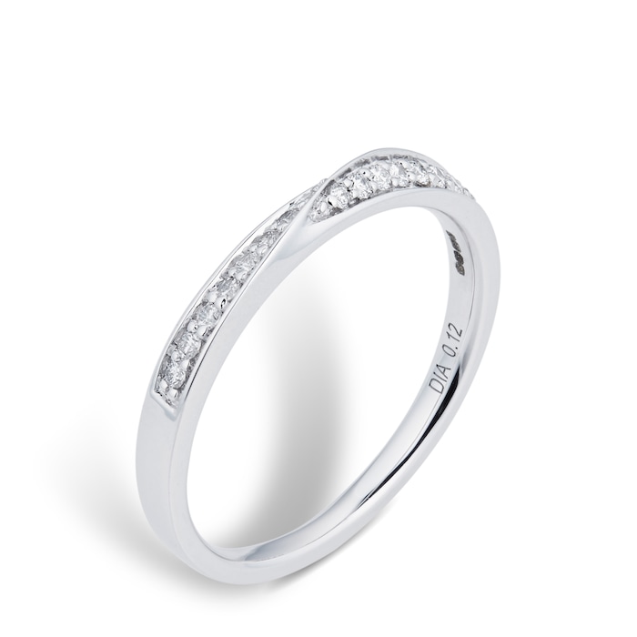 Goldsmiths 9ct White Gold Multistone Diamond Bridal Set - Ring Size P