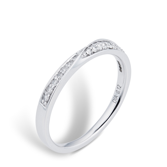 Goldsmiths 9ct White Gold Multistone Diamond Bridal Set - Ring Size K