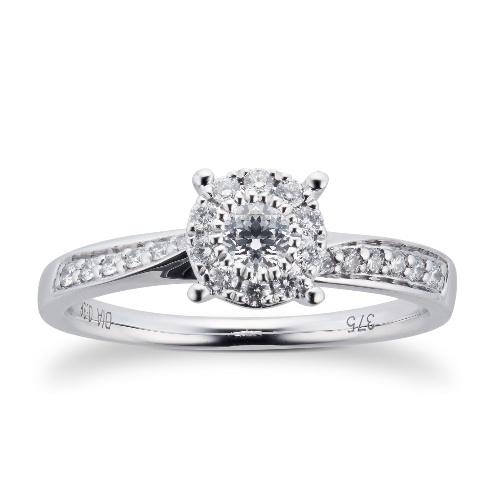 Goldsmiths 9ct White Gold Multistone Diamond Bridal Set