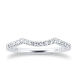 Goldsmiths 9ct White Gold Diamond Halo Bridal Set - Ring Size L