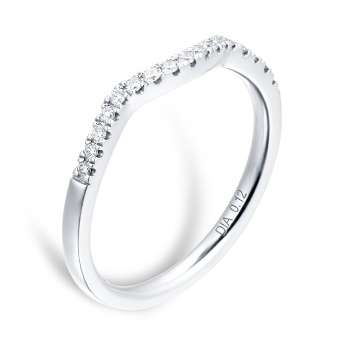 Goldsmiths 9ct White Gold Diamond Halo Bridal Set - Ring Size K