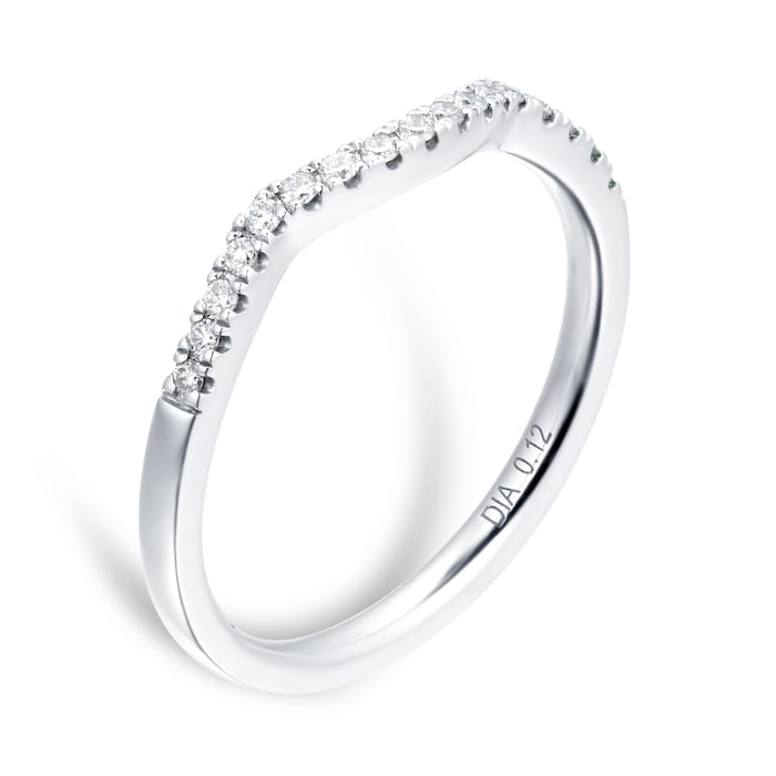 Goldsmiths 9ct White Gold Diamond Halo Bridal Set - Ring Size L