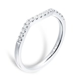 Goldsmiths 9ct White Gold Diamond Halo Bridal Set - Ring Size J