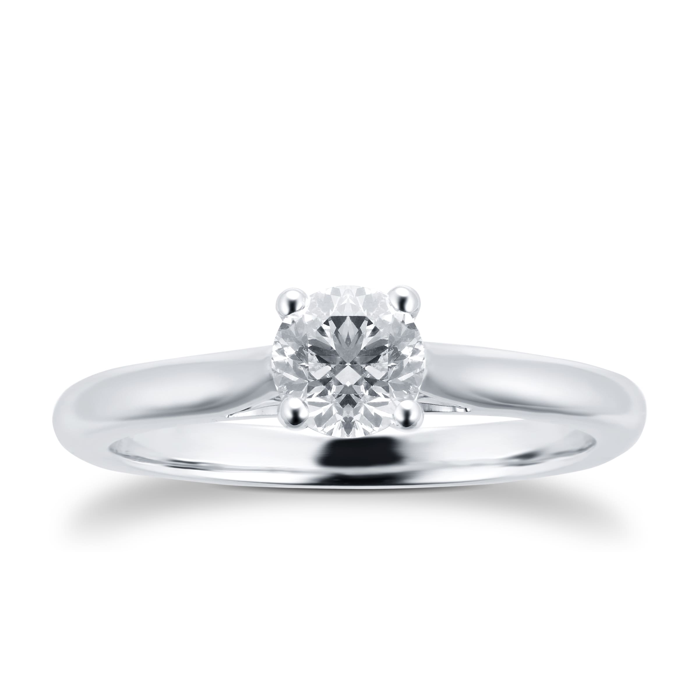 Silhouette 18ct White Gold 0.70ct Diamond Engagement Ring - Ring Size Q