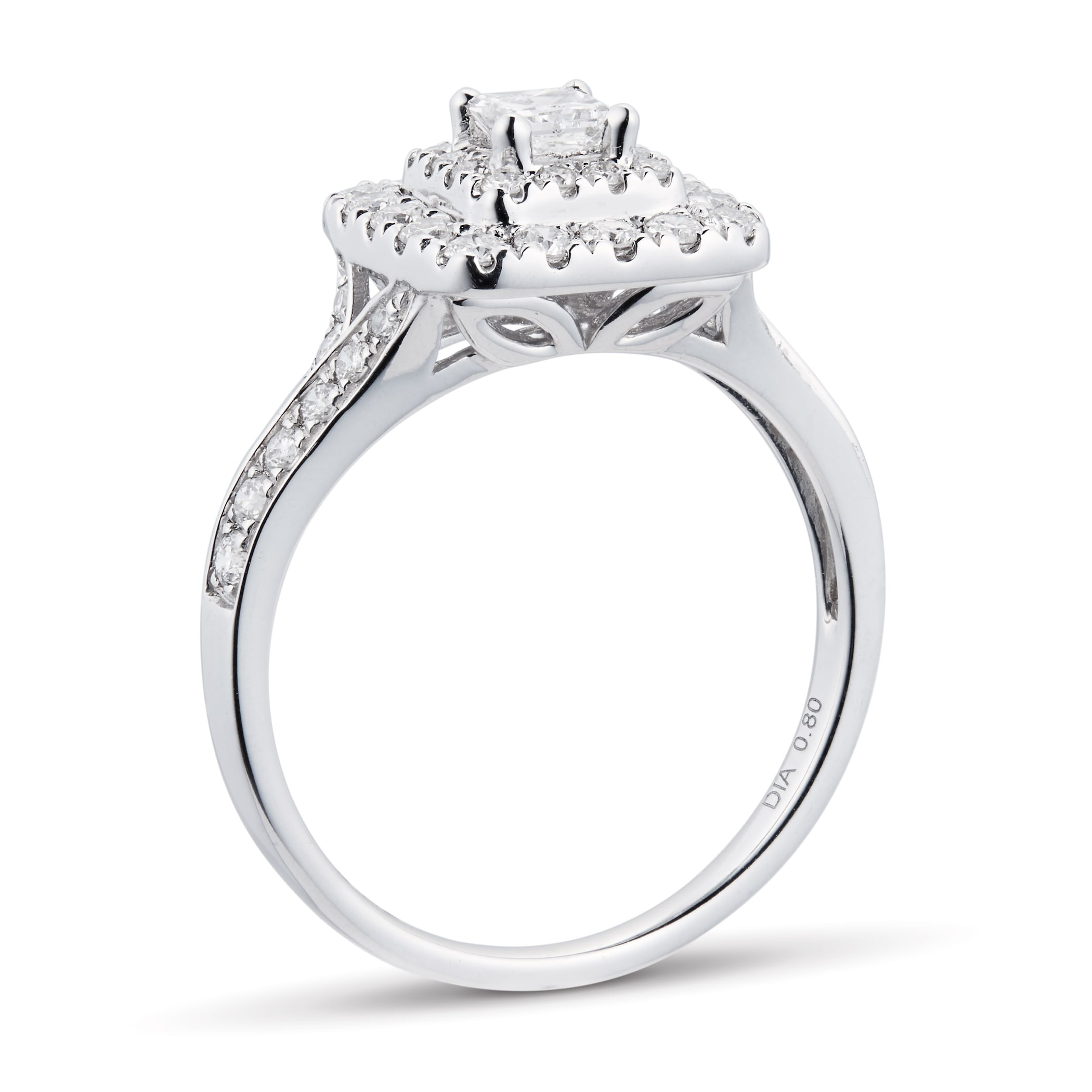 Goldsmiths 18ct White Gold Princess Cut 1.00cttw Diamond Bridal Set Goldsmiths 18ct White Gold Princess Cut 1.00cttw Diamond Bridal Set