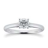 Goldsmiths Brilliant Cut 0.50ct 4 Claw Diamond Solitaire Ring In 9ct White Gold