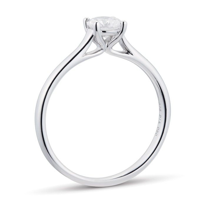 Goldsmiths Brilliant Cut 0.50ct 4 Claw Diamond Solitaire Ring In 9ct White Gold