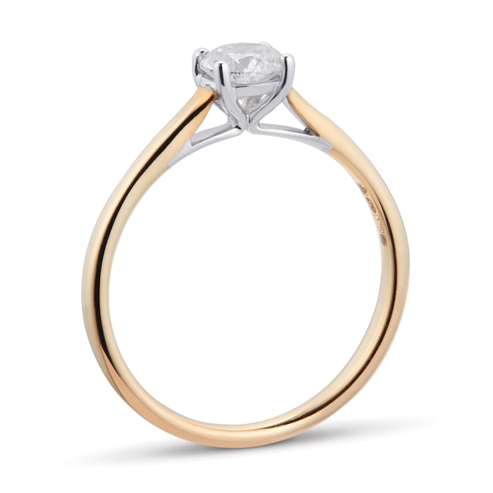 Goldsmiths Brilliant Cut 0.50ct 4 Claw Diamond Solitaire Ring In 9ct Yellow Gold