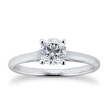 Goldsmiths Brilliant Cut 0.70ct 4 Claw Diamond Solitaire Ring In 9ct White Gold