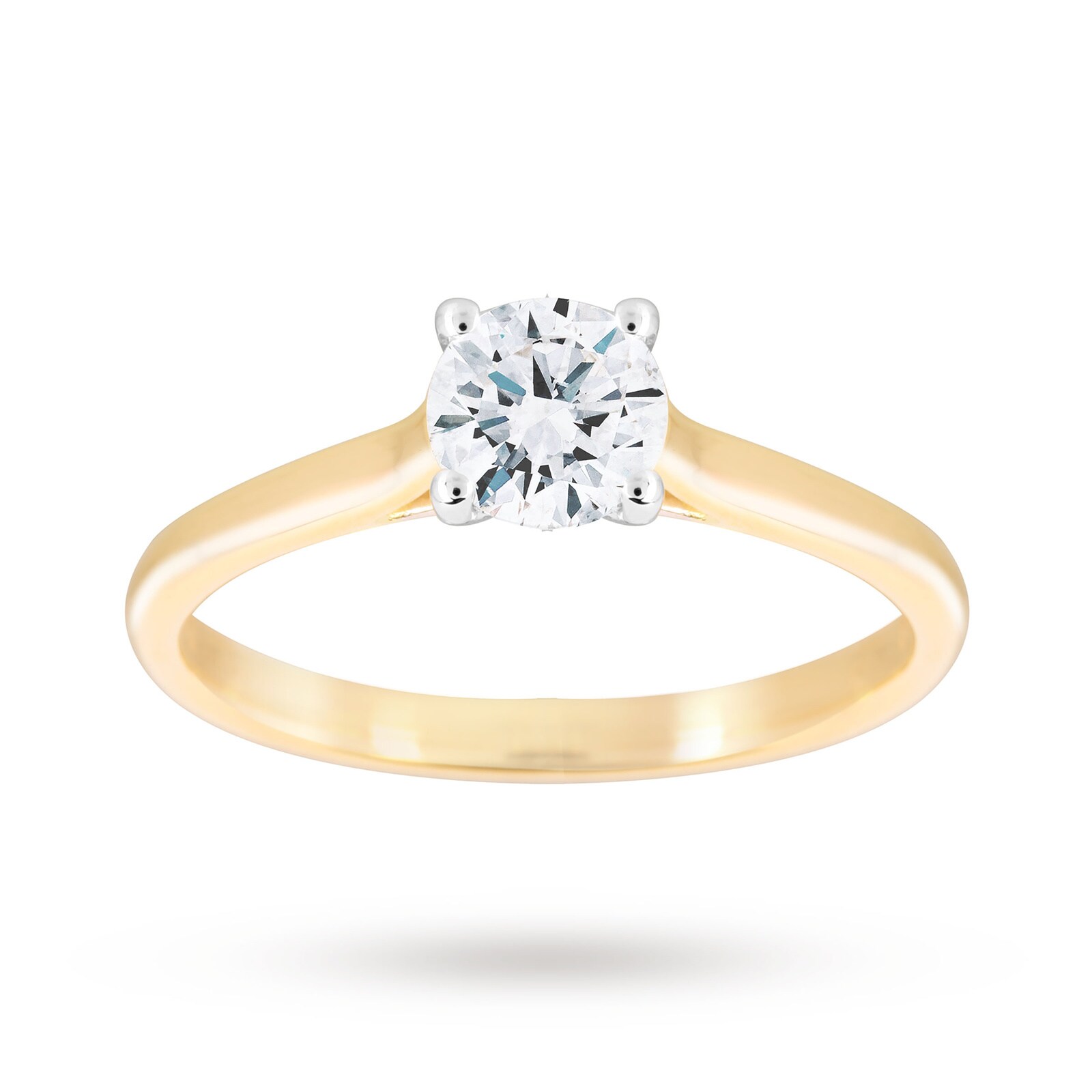 Goldsmiths Brilliant Cut 0.70ct 4 Claw Diamond Solitaire Ring In 9ct Yellow Gold
