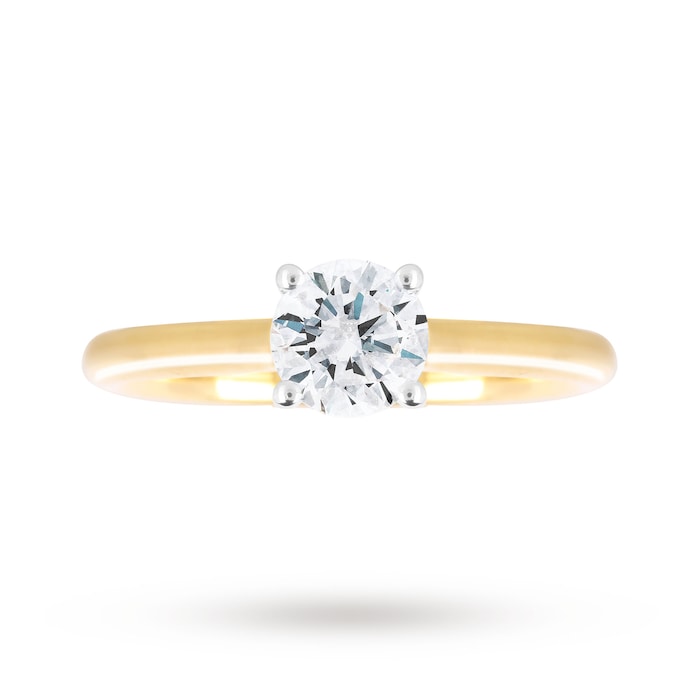 Goldsmiths Brilliant Cut 0.70ct 4 Claw Diamond Solitaire Ring In 9ct Yellow Gold