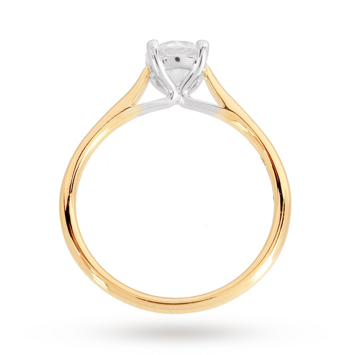 Goldsmiths Brilliant Cut 0.70ct 4 Claw Diamond Solitaire Ring In 9ct Yellow Gold