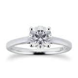 Goldsmiths Brilliant Cut 1.00ct 4 Claw Diamond Solitaire Ring In 9ct White Gold