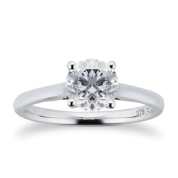 06017235 - Brilliant Cut 1.00ct 4 Claw Diamond Solitaire Ring In 9ct White Gold