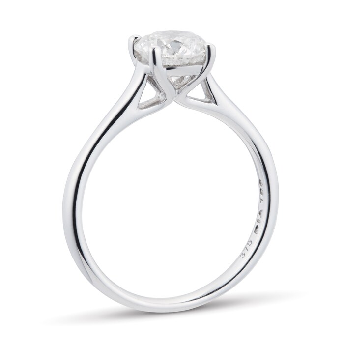 Goldsmiths Brilliant Cut 1.00ct 4 Claw Diamond Solitaire Ring In 9ct White Gold