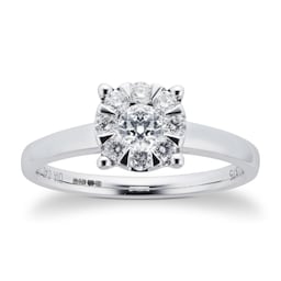 06017244 - 9ct White Gold 0.40 Carat Total Weight Diamond Multi Stone Ring