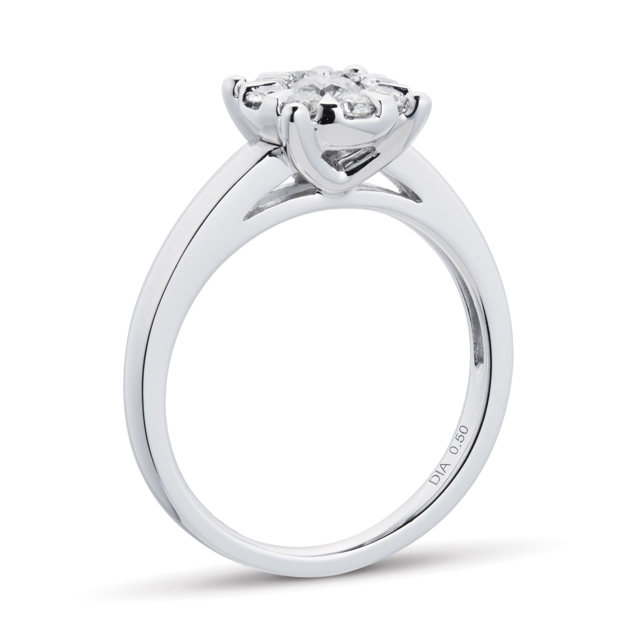Goldsmiths 18ct White Gold 0.50 Carat Total Weight Diamond Multi Stone Ring Goldsmiths 18ct White Gold 0.50 Carat Total Weight Diamond Multi Stone Ring