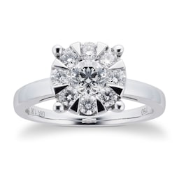 06017246 - 18ct White Gold 1.00 Carat Total Weight Diamond Multi Stone Ring