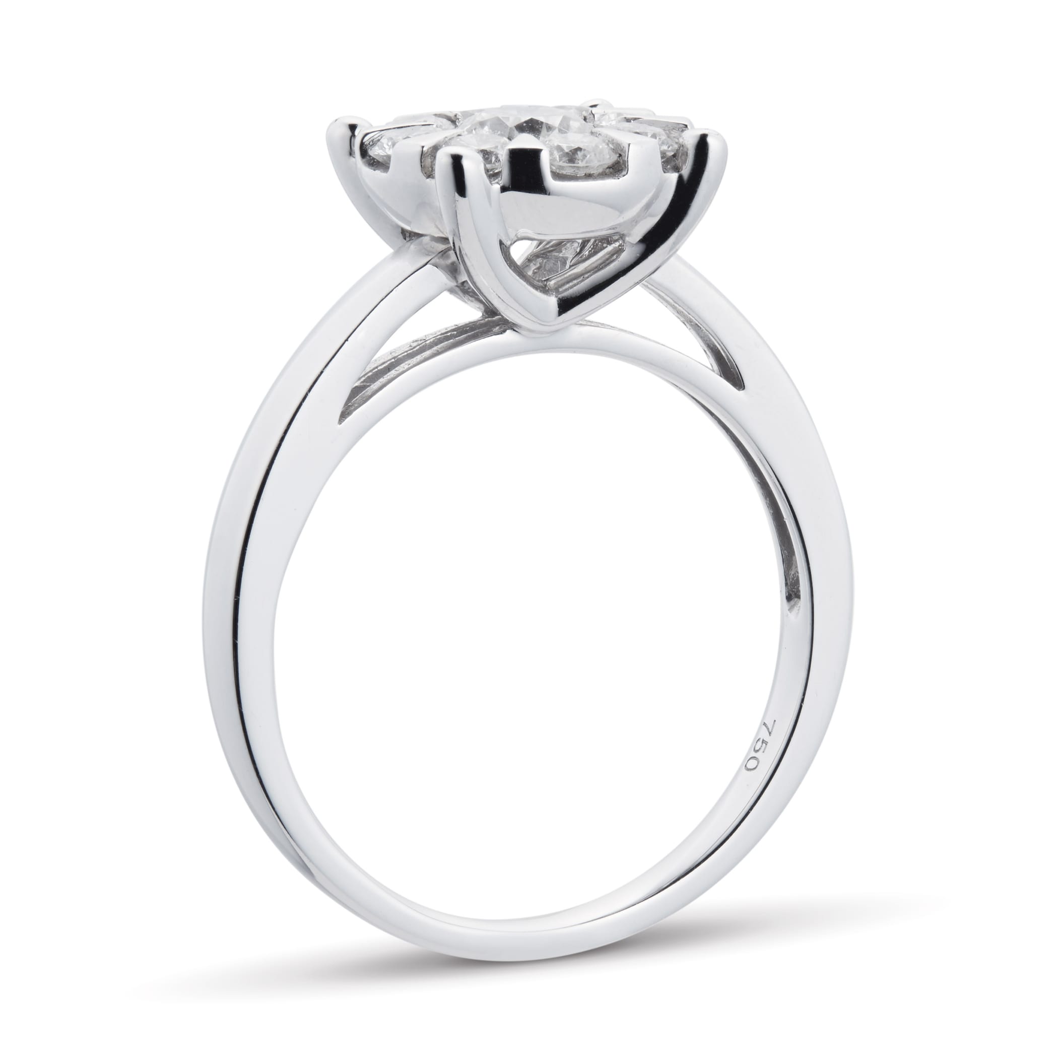 Goldsmiths 18ct White Gold 1.00 Carat Total Weight Diamond Multi Stone Ring - Ring Size M Goldsmiths 18ct White Gold 1.00 Carat Total Weight Diamond Multi Stone Ring - Ring Size M
